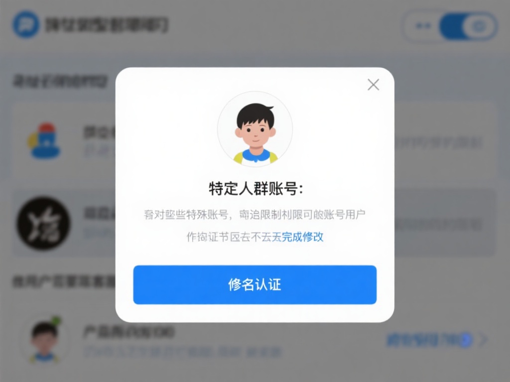 特定人群限制：对于某些特殊账号，如涉及未成年用户或